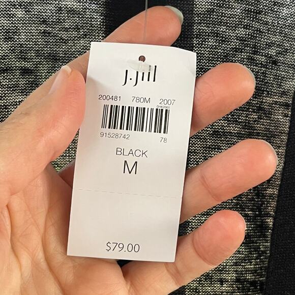 J. Jill Black Linen Blend Open Lightweight Longline Cardigan Size M. NEW - Picture 5 of 7